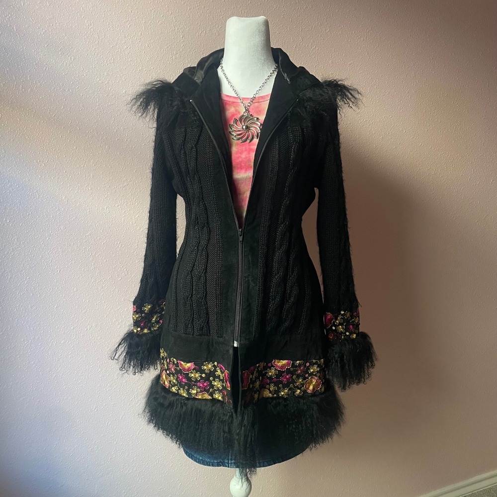 Unbelievable 90s / Y2K Genuine Leather Suede Fur‎ Penny Lane Coat